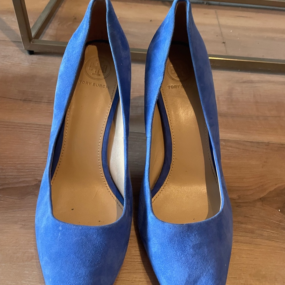 Tory Burch Royal Blue Suede Heels
